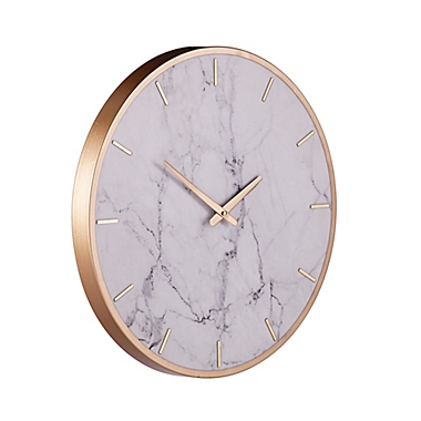 Southern Enterprises Lenzienne Faux Marble 19.75-Inch Wall Clock in White. View a larger version of this product image.