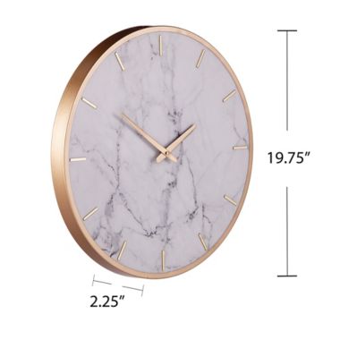 Southern Enterprises Lenzienne Faux Marble 19.75-Inch Wall Clock in White. View a larger version of this product image.