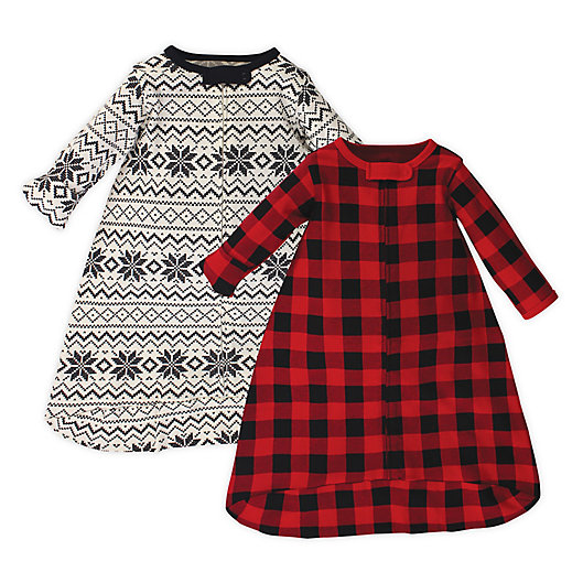Alternate image 1 for Touched by Nature Size 0-3M 2-Pack Buffalo Plaid Organic Cotton Sleeping Bags in Black