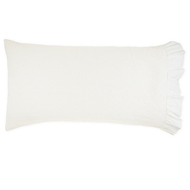 Wamsutta&reg; Vintage Blythe Jacquard Ogee Waffle Textured King Pillow Sham in White. View a larger version of this product image.