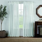 Cambria&reg; Fontaine 95-Inch Tie Top Light Filtering Curtain Panel in White/Blue (Single)