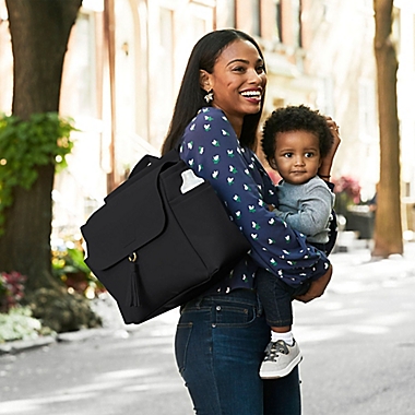 SKIP*HOP&reg; Greenwich Convertible Diaper Backpack in Black/Gold. View a larger version of this product image.