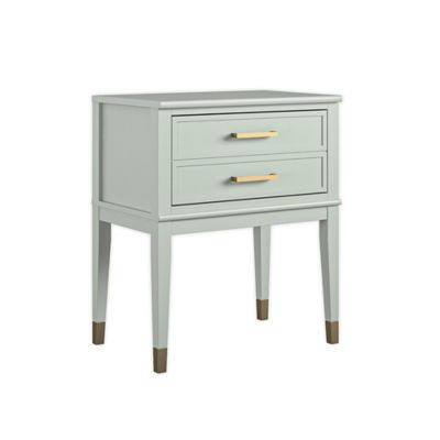 Westerleigh End Table - Green - CosmoLiving by Cosmopolitan: Gold Hardware, Storage Drawer, Glam Style