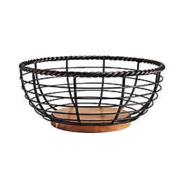 Gourmet Basics by Mikasa® 11-Inch Round Rope Fruit Basket in Black