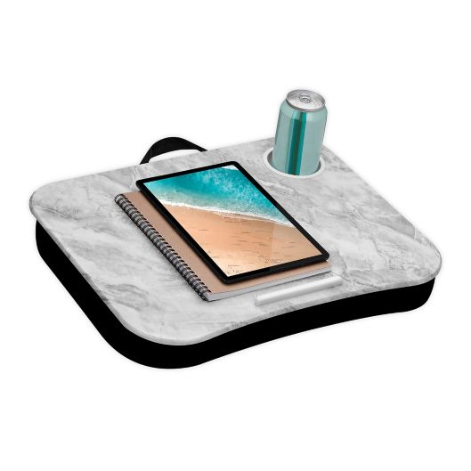 LapGear Cup Holder Lap Desk in White Marble