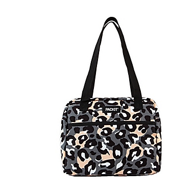 PACKIT&reg; Hampton Freezable Lunch Carrier in Leopard Grey Multi. View a larger version of this product image.
