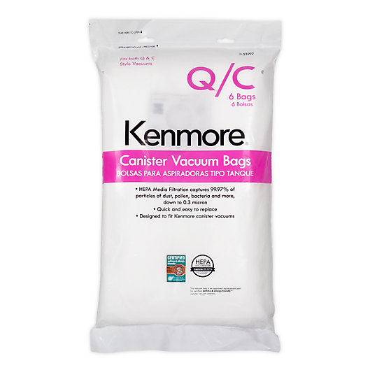 Alternate image 1 for Kenmore 6-pack Canister Type-Q/C HEPA Cloth Vacuum Bags