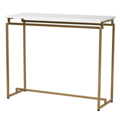 Baxton Studio&reg; Glanville Console Table in White Faux Marble/Gold