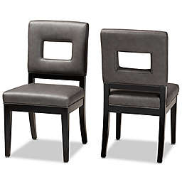 Baxton Studio Katrina Faux Leather Dining Chairs (Set of 2)