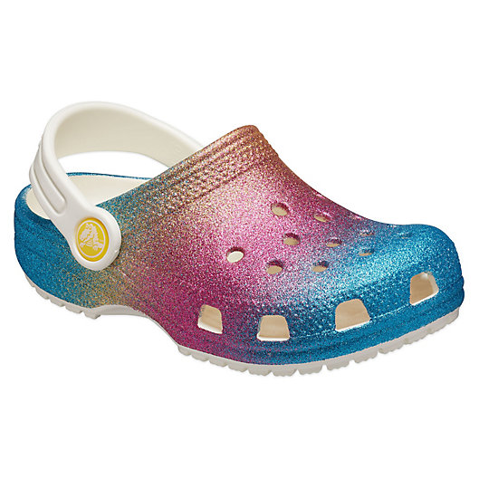 CROC Kids Crocband Rainbow Glitter Clog|Slip on Girls Sandal|Water Shoe
