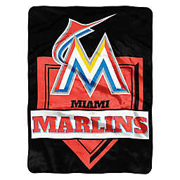 MLB Miami Marlins Home Plate Raschel Throw Blanket