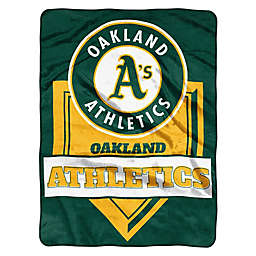 MLB Oakland Athletics Home Plate Raschel Throw Blanket
