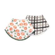 Copper Pearl&trade; 2-Pack Hazel Pompom Bandana Bibs