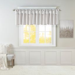 Madison Park Emilia Twist Tab Window Valance in Silver