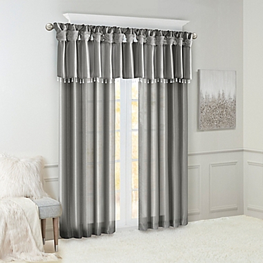 Madison Park Emilia 108-Inch Twist Tab Window Curtain Panel in Charcoal (Single). View a larger version of this product image.