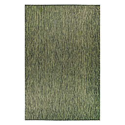Liora Manne Carmel Texture Stripe 7'10 x 9'10 Indoor/Outdoor Area Rug in Green
