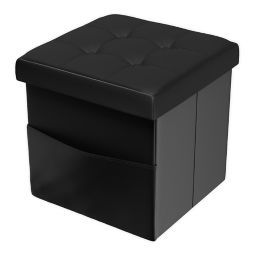 Black Leather Storage Ottomans Bed Bath Beyond