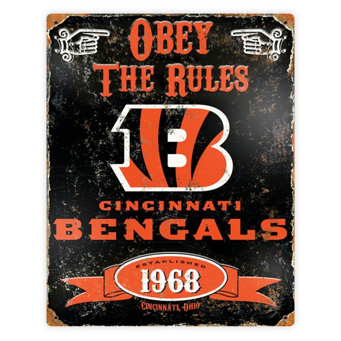 Nfl Cincinnati Bengals Embossed Metal Sign Bed Bath Beyond