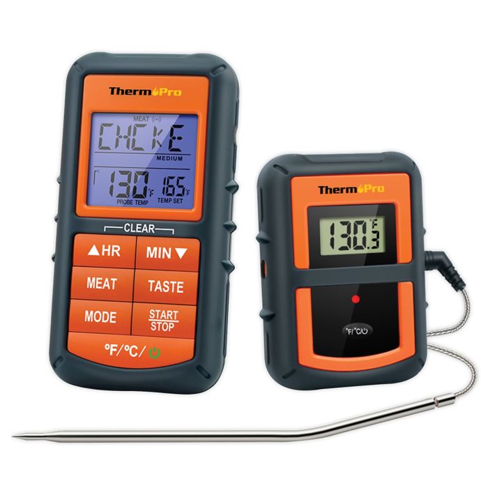 ThermoPro® TP07 2Piece Digital Wireless Meat Thermometer in Orange
