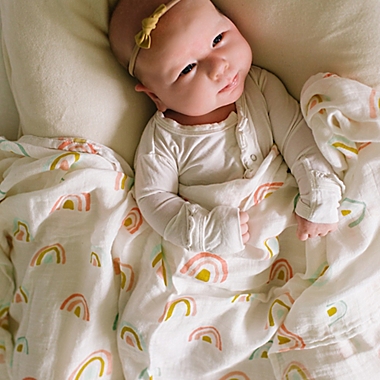Loulou Lollipop Llama Rainbow Swaddle Blanket. View a larger version of this product image.