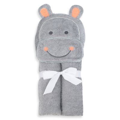 Just Bath by Just Born&trade; Love to Bathe Hippo Hooded Towel in Grey