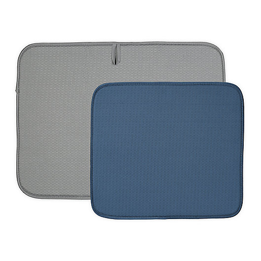 Alternate image 1 for The Original™2-Pack Dish Drying Mat in Grey/Blue