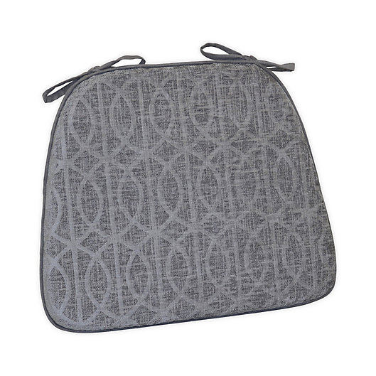 Alternate image 1 for Pressed Chenille Trellis Foam Chair Pad in Grey