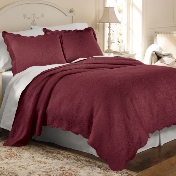 Matelasse Coventry Coverlet Set In Burgundy Bed Bath Beyond