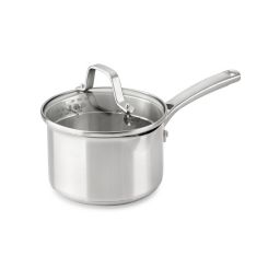 calphalon premier space saving hard anodized nonstick 3.5 quart pour and strain sauce pa