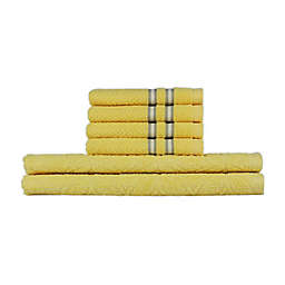 Freshee™  6-Piece Solid/Stripe Kitchen Towel Set in Yellow