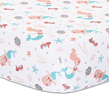 the peanutshell&trade; Mermaid Kisses 3-Piece Crib Bedding Set. View a larger version of this product image.