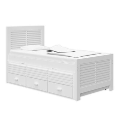 captains bed twin white