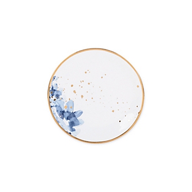 Olivia &amp; Oliver&trade; Harper Floral Gold Appetizer Plate in Blue. View a larger version of this product image.