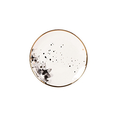 Olivia &amp; Oliver&trade; Harper Splatter Gold Floral Appetizer Plate in Grey. View a larger version of this product image.
