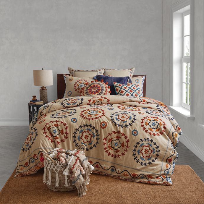 Global Caravan Suzani Embroidered Duvet Cover Bed Bath Beyond