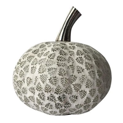 Bee &amp; Willow&trade; 8.5-Inch Mosaic Leaf Glass Pumpkin Decoration in White