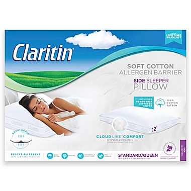 Claritin Cotton Standard/Queen Side Sleeper Pillow. View a larger version of this product image.