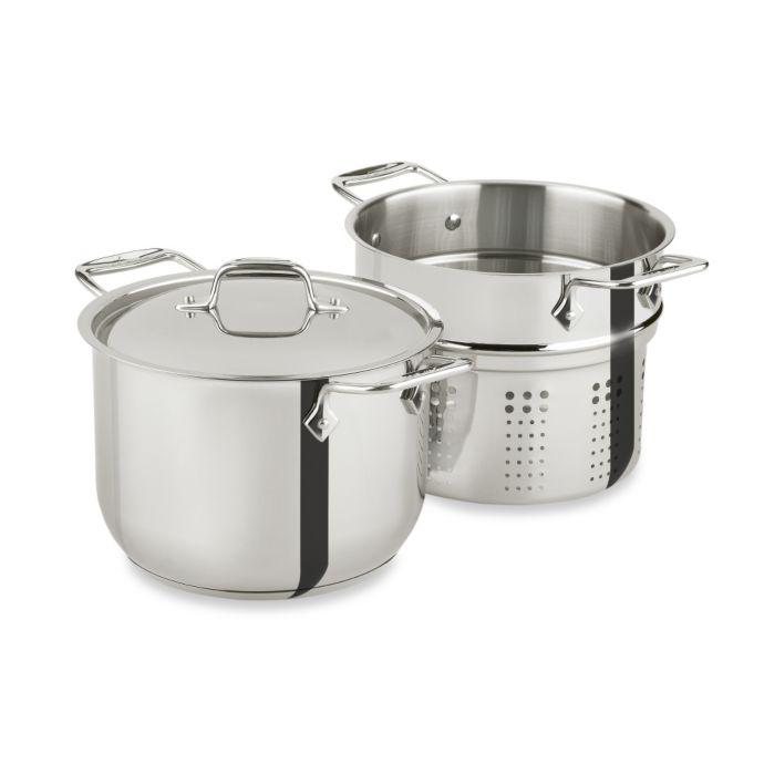 AllClad Stainless Steel 6Quart Pasta Pot with Insert Bed Bath and