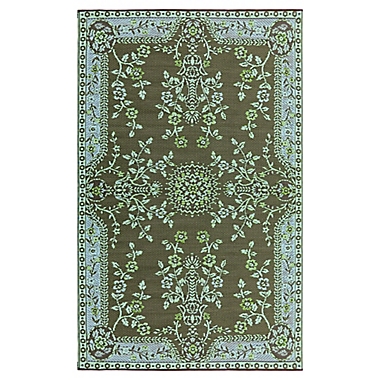 Mad Mats&reg; Oriental Garland Indoor/Outdoor Area Rug in Teal/Brown. View a larger version of this product image.