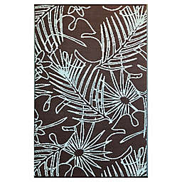 Mad Mats® Palm 5' x 8' Indoor/Outdoor Area Rug in Teal/Brown
