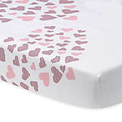 Lambs &amp; Ivy&reg; Heart To Heart Fitted Crib Sheet in Pink/White