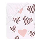 Alternate image 1 for Lambs &amp; Ivy&reg; Heart To Heart Fitted Crib Sheet in Pink/White