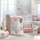 Alternate image 3 for Lambs &amp; Ivy&reg; Heart To Heart Fitted Crib Sheet in Pink/White