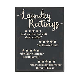 Laundry Rating Five Star 11-Inch x 14-Inch Framed Canvas Wall Art in Black