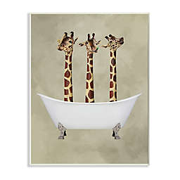 Three Giraffes in a Bathtub Wall Art