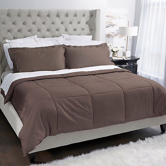 Alternate image 1 for Covermade® Patented Easy Bed Making Down Alternative King Comforter in Sandalwood