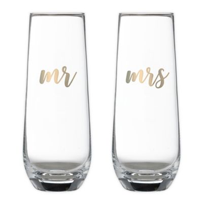 mr mrs champagne glasses