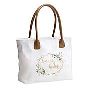 Lillian Rose&trade; Botanical Watercolor Geometric &quot;Maid of Honor&quot; Tote Bag in Green/Gold