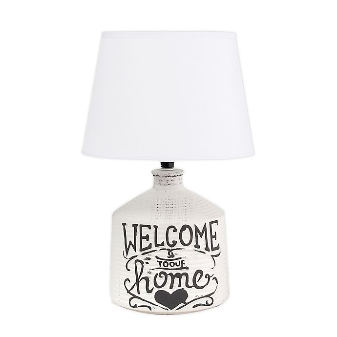 Simple Designs Welcome Home Rustic, Farmhouse Table Lamps