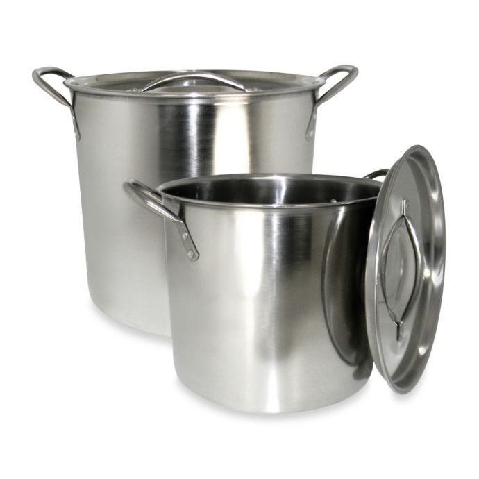 Cook Pro® 2Piece Stock Pot Set in Stainless Steel Bed Bath and